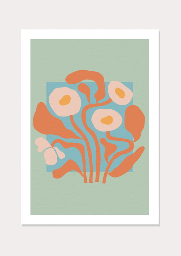 Abstract Flowers Poster  - Wall Art Print