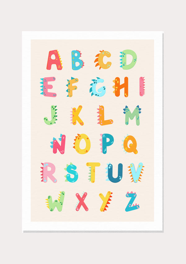 Alphabet Kids Poster  - Wall Art Print