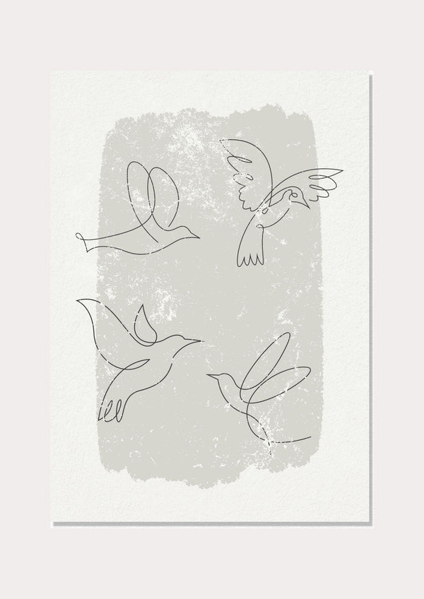 Birds Line Art - Wall Art Print