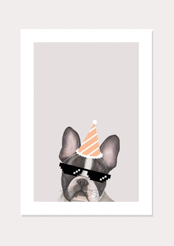 Cool Dog Watercolour Poster  - Wall Art Print