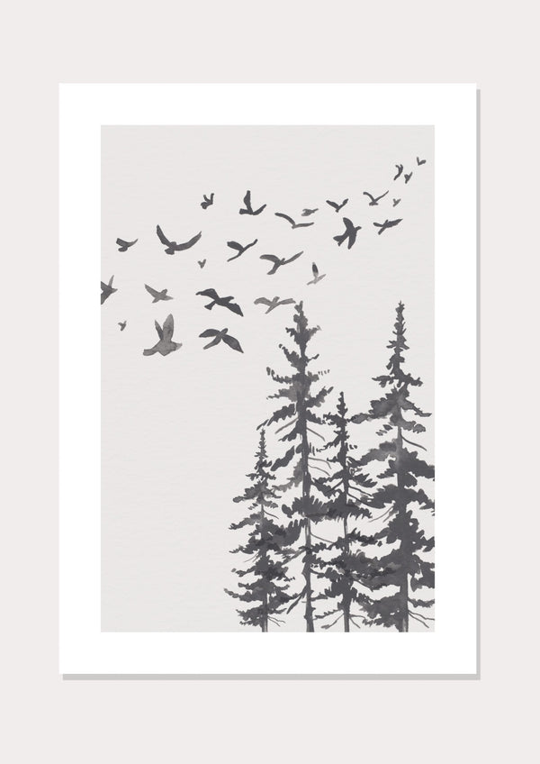 Flock Scene Watercolour - Wall Art Print