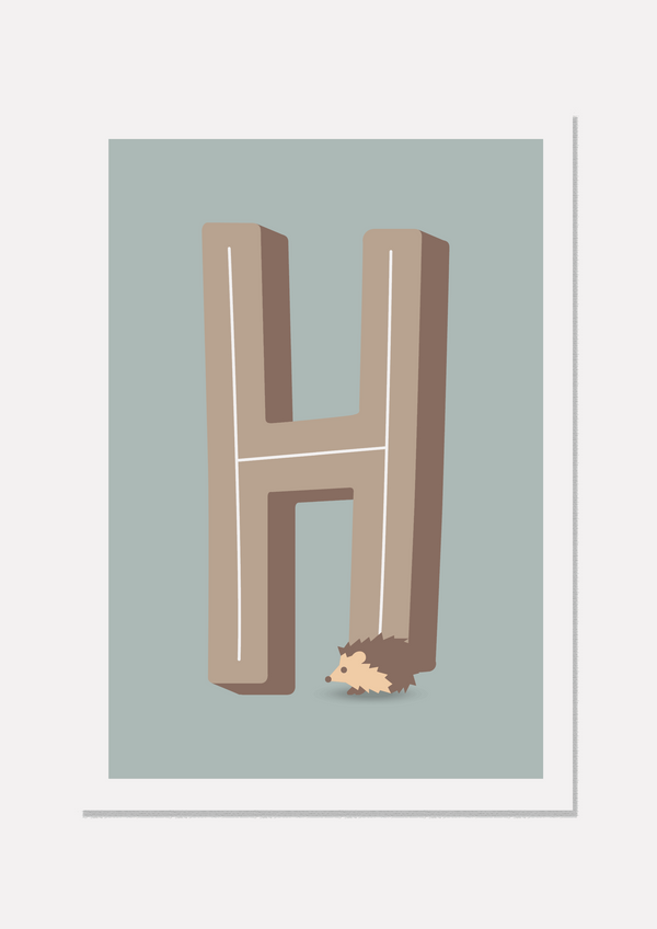 H Is for Hedgehog - Wall Art Print - Nüsk Co.