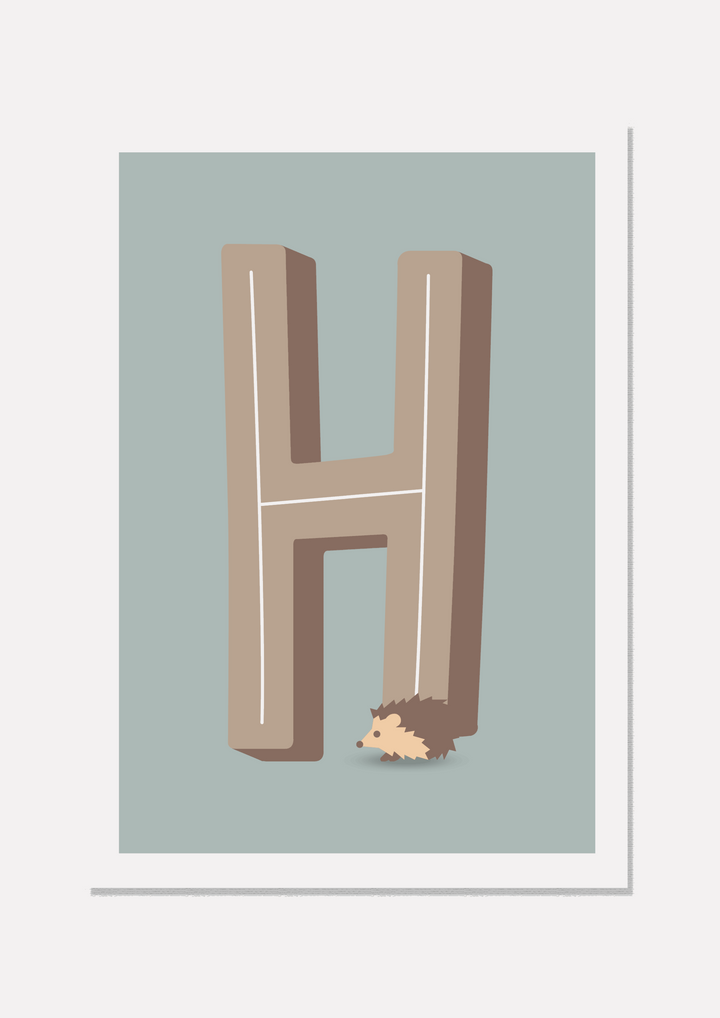H Is for Hedgehog - Wall Art Print - Nüsk Co.