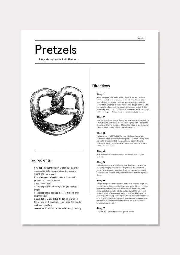 Pretzel Recipe - Wall Art Print