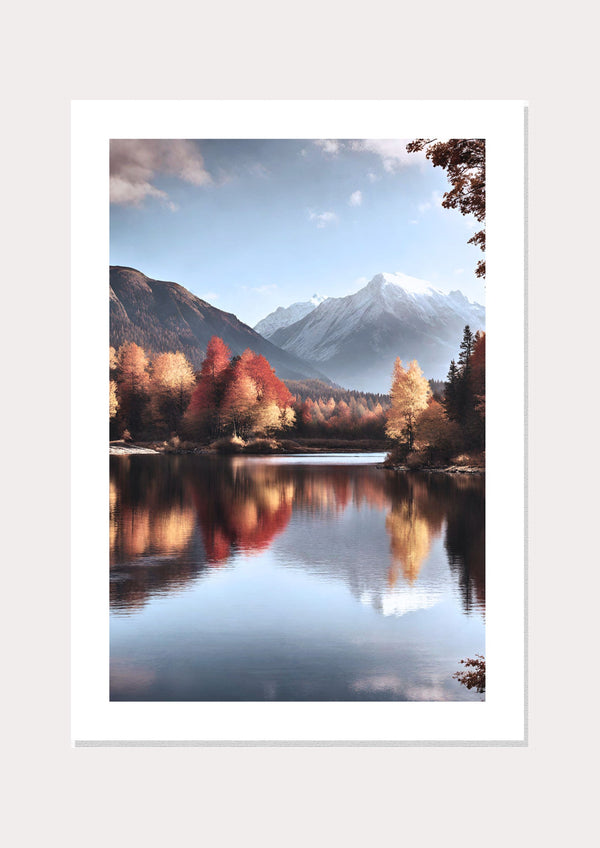 A Lake In Fall Poster  - Wall Art Print