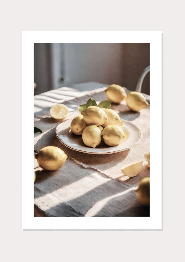 Lemon Plate Poster  - Wall Art Print