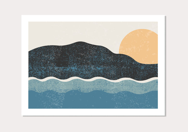 Blue Opaque Sea Scene Poster 02