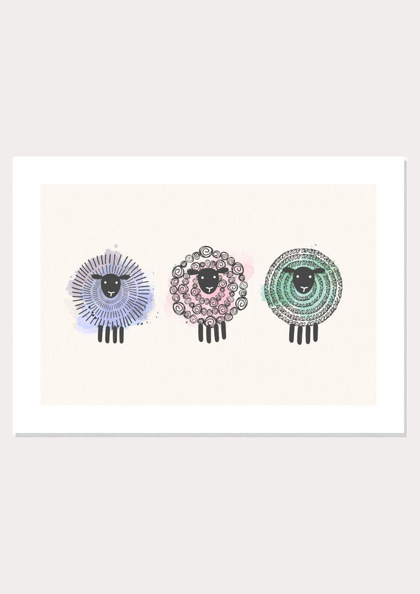 Sheep Trio - Wall Art Print
