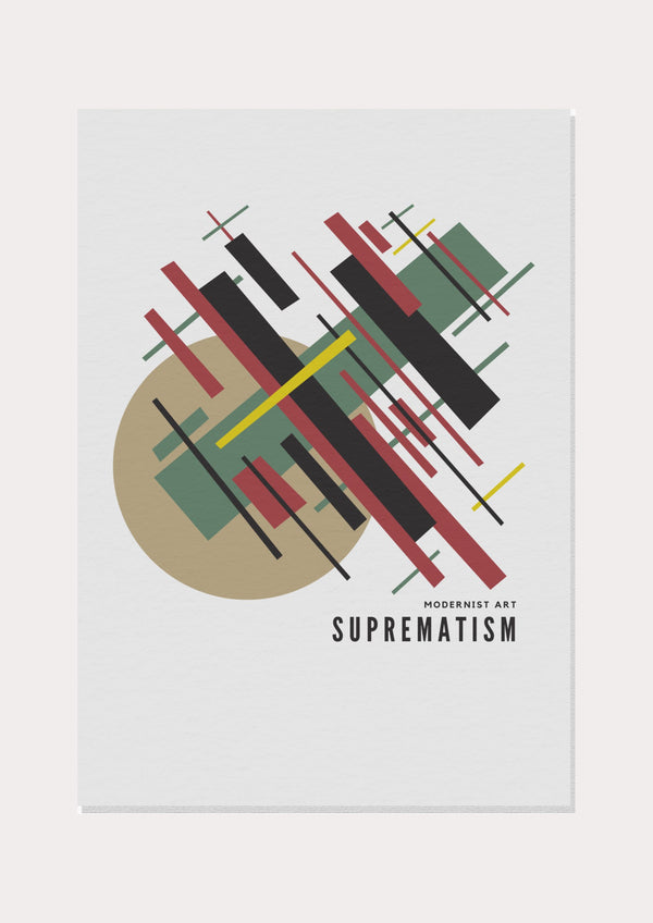 Shadowed Abstract modern art poster by Nusk: 'Suprematism Shapes' – affordable and captivating.