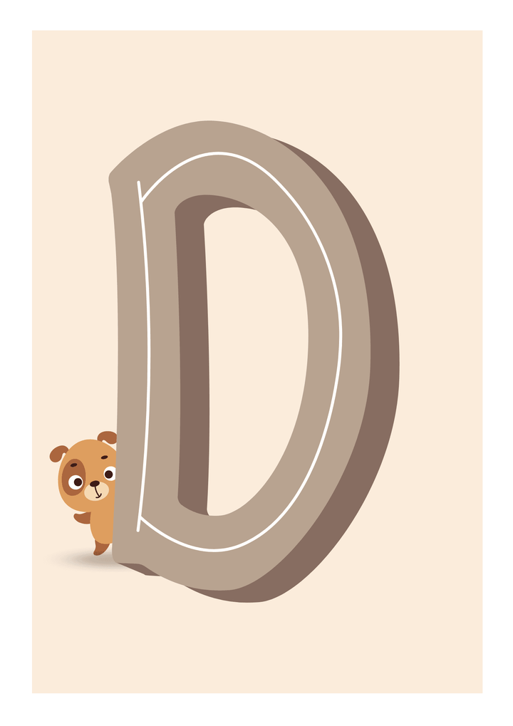 NUSK's 'D Is For Dog' Wall Art Print, a charming addition to your wall art decor.
