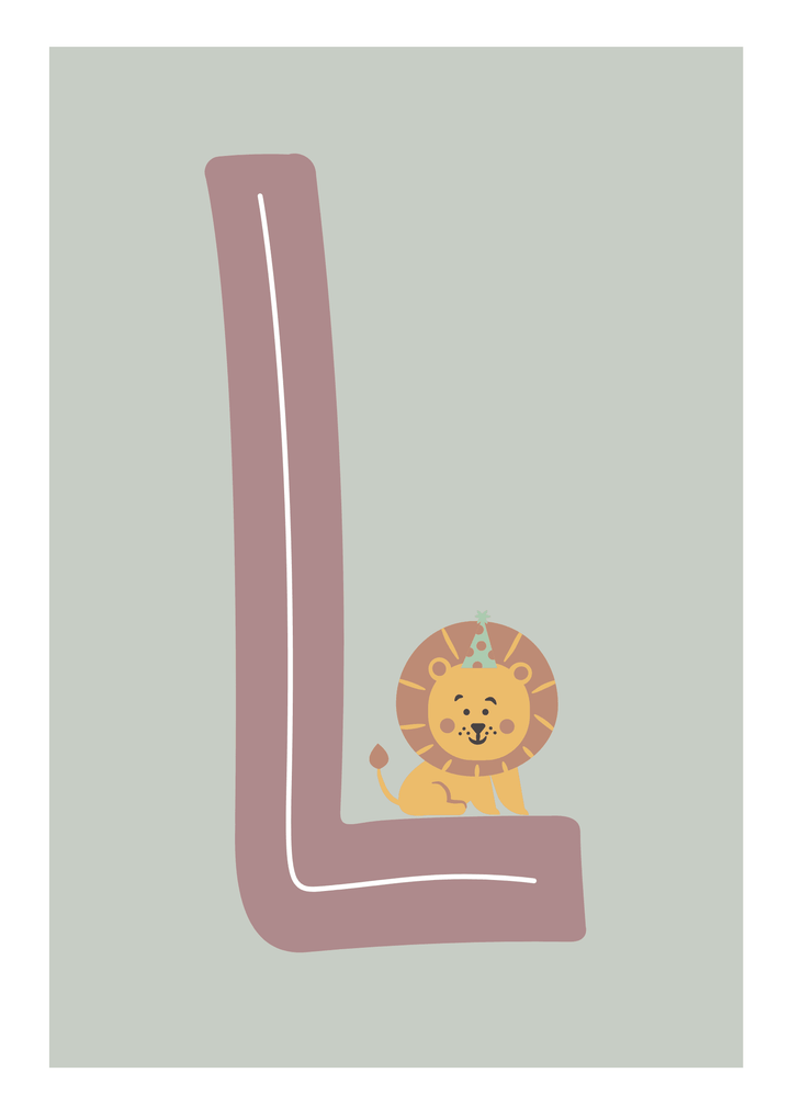 L Is For Lion - Wall Art Print - Nüsk Co.