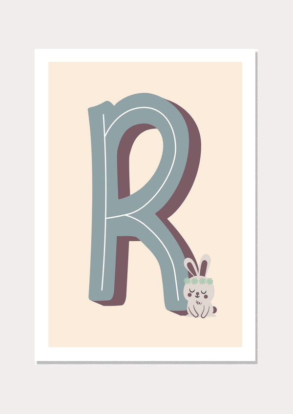 R Is For Rabbit - Wall Art Print - Nüsk Co.