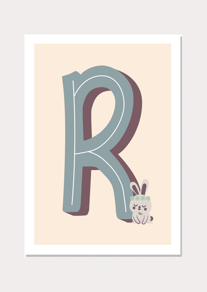 R Is For Rabbit - Wall Art Print - Nüsk Co.