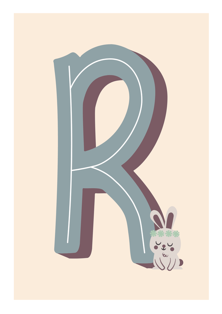 R Is For Rabbit - Wall Art Print - Nüsk Co.