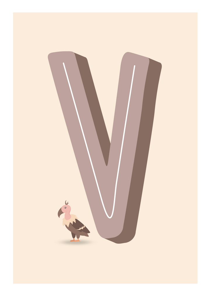 V Is For Vulture - Wall Art Print - Nüsk Co.