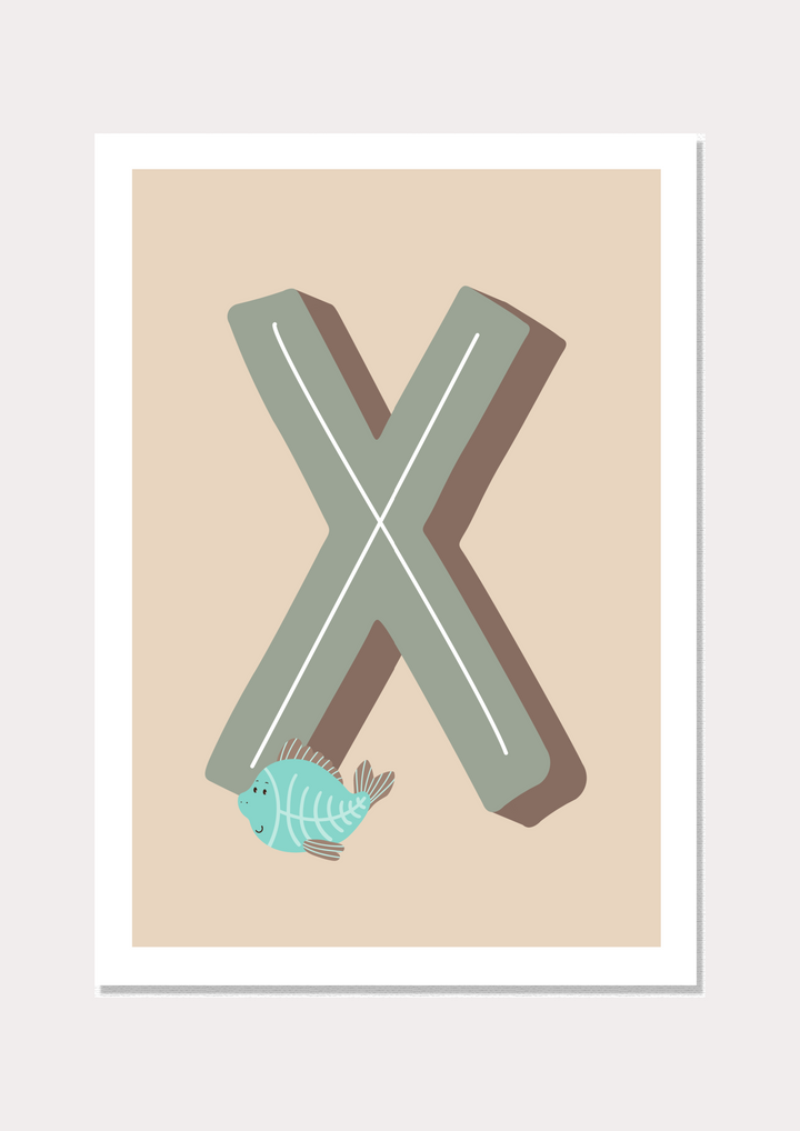 X is For X-Ray Fish - Wall Art Print - Nüsk Co.